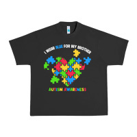 Pigment Black Wear Blue For My Brother Autism Urban Heavy Tee - CowhideDigitalArt
