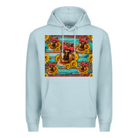 Blue Mist german shepherd with sunflowers Premium Hoodie - Artiststas