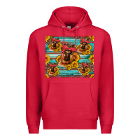 Cardinal german shepherd with sunflowers Premium Hoodie - Artiststas