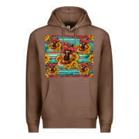 Chestnut german shepherd with sunflowers Premium Hoodie - Artiststas