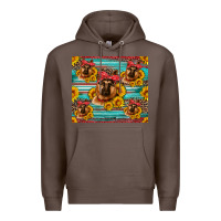 Coffee german shepherd with sunflowers Premium Hoodie - Artiststas