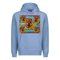 Colony Blue german shepherd with sunflowers Premium Hoodie - Artiststas