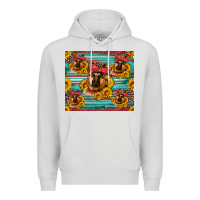 Dove Grey german shepherd with sunflowers Premium Hoodie - Artiststas