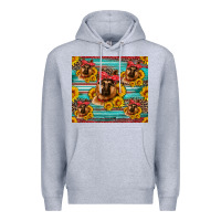 Heather Grey german shepherd with sunflowers Premium Hoodie - Artiststas
