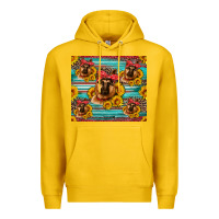 Lemon german shepherd with sunflowers Premium Hoodie - Artiststas