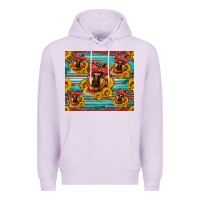 Lilac german shepherd with sunflowers Premium Hoodie - Artiststas