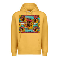 Mustard german shepherd with sunflowers Premium Hoodie - Artiststas
