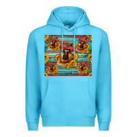 Ocean Blue german shepherd with sunflowers Premium Hoodie - Artiststas