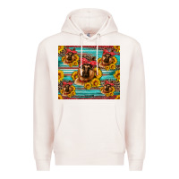 Pale Pink german shepherd with sunflowers Premium Hoodie - Artiststas