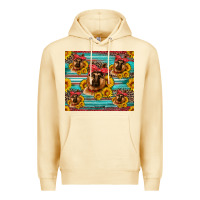 Pina Colada german shepherd with sunflowers Premium Hoodie - Artiststas