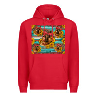 Red german shepherd with sunflowers Premium Hoodie - Artiststas