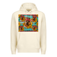 Sandshell german shepherd with sunflowers Premium Hoodie - Artiststas