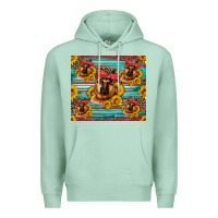 Seafoam german shepherd with sunflowers Premium Hoodie - Artiststas