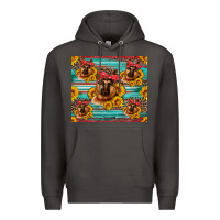 Smoke german shepherd with sunflowers Premium Hoodie - Artiststas