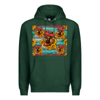 Sports Green german shepherd with sunflowers Premium Hoodie - Artiststas
