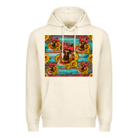 Tofu german shepherd with sunflowers Premium Hoodie - Artiststas