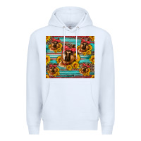 White german shepherd with sunflowers Premium Hoodie - Artiststas