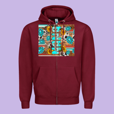 Western Nana Zipper Hoodie Designed By Ranaportraitstore