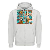 Dove Grey western nana Zipper Hoodie - RanaPortraitStore