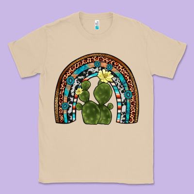 Cactus Gemstone Rainbow Classic Tee Designed By Artiststas