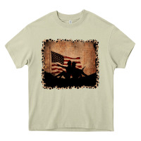 Mossy America Western Cowboy and Cowgirl Leopard Frame Heavy Core Tee - CowCowDesign