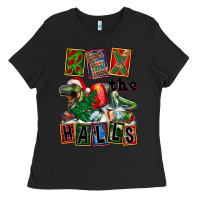Black Rex The Halls Ladies Tee - FaDigitalArtStudio