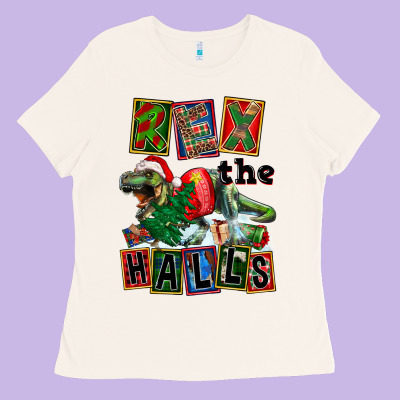 Rex The Halls Ladies Tee Designed By Fadigitalartstudio