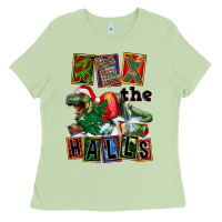 Matcha Rex The Halls Ladies Tee - FaDigitalArtStudio