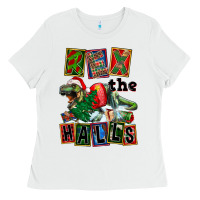 White Rex The Halls Ladies Tee - FaDigitalArtStudio