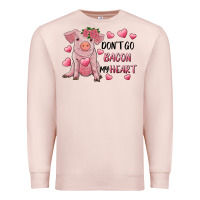 Pale Pink Valentine's Day Don't Go Bacon My Heart Premium Sweatshirt - RanaPortraitStore