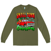 Army Green Small town Christmas Long Sleeve Tee - CowhideDigitalArt