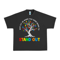 Pigment Black Why Fit In Autism Awareness Urban Heavy Tee - CowhideDigitalArt