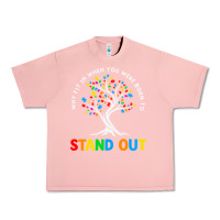 Salmon Why Fit In Autism Awareness Urban Heavy Tee - CowhideDigitalArt