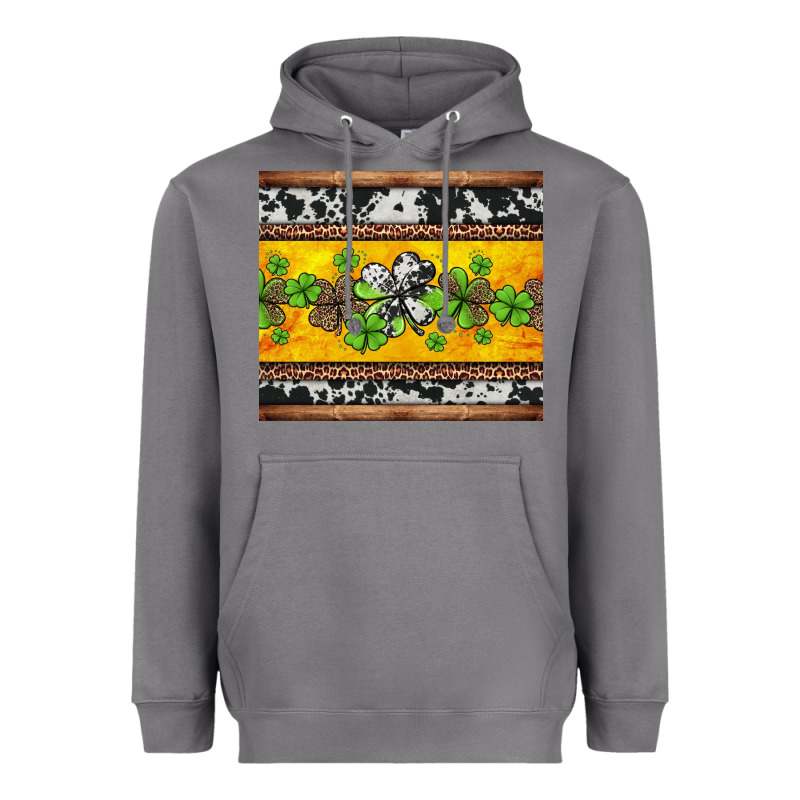 St Patricks Day Western Shamrock Heavyweight Hoodie by Jasminsmagicworld | Teevron