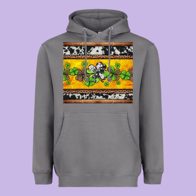 St Patricks Day Western Shamrock Heavyweight Hoodie Designed By Jasminsmagicworld