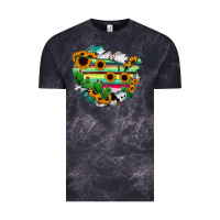 Cloud Black America Map Sunflower Cactus Serape Vintage Tee - RanaPortraitStore