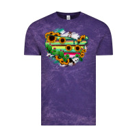 Cloud Purple America Map Sunflower Cactus Serape Vintage Tee - RanaPortraitStore