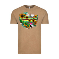 Vintage Coffee America Map Sunflower Cactus Serape Vintage Tee - RanaPortraitStore