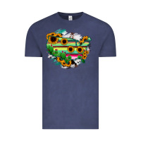 Vintage Denim America Map Sunflower Cactus Serape Vintage Tee - RanaPortraitStore