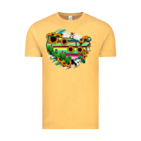 Vintage Mustard America Map Sunflower Cactus Serape Vintage Tee - RanaPortraitStore