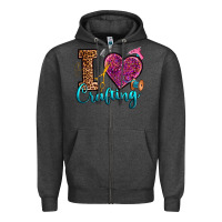 Charcoal Heather i love crafting Zipper Hoodie - RanaPortraitStore