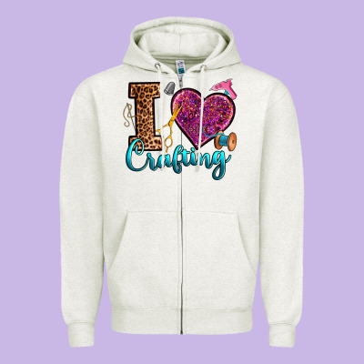 I Love Crafting Zipper Hoodie Designed By Ranaportraitstore