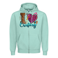 Seafoam i love crafting Zipper Hoodie - RanaPortraitStore