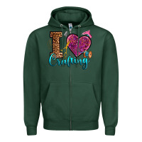 Sports Green i love crafting Zipper Hoodie - RanaPortraitStore