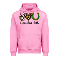 Fuchsia Pink Peace Love Luck Urban Hoodie - Jasminsmagicworld