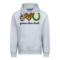 Heather Grey Peace Love Luck Urban Hoodie - Jasminsmagicworld