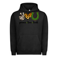 Pigment Black Peace Love Luck Urban Hoodie - Jasminsmagicworld