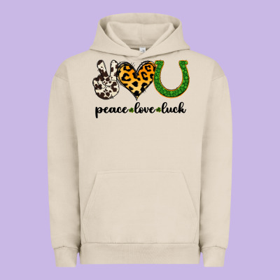 Peace Love Luck Urban Hoodie Designed By Jasminsmagicworld