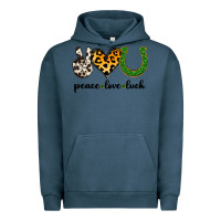 Pigment Midnight Navy Peace Love Luck Urban Hoodie - Jasminsmagicworld