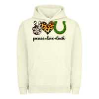 Pigment Pistachio Peace Love Luck Urban Hoodie - Jasminsmagicworld